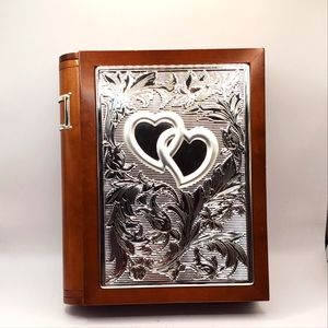 Lenox Wedding Promises Book Shelf Album Wood & Silver Tone for 160 Photos